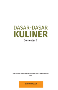 Image of Dasar-Dasar Kuliner untuk SMK/MAK Kelas X Semester 2